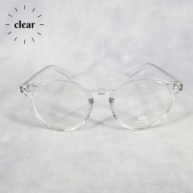 UVカット クリアレンズ ファッショングラス クリアフレーム 3色